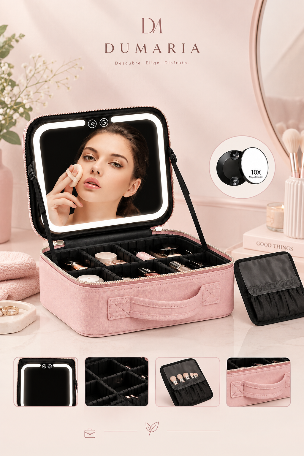 Organizador de Maquillaje con Espejo LED